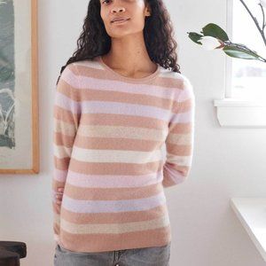 White + Warren Multi Stripe Crew Neck  Sz. S